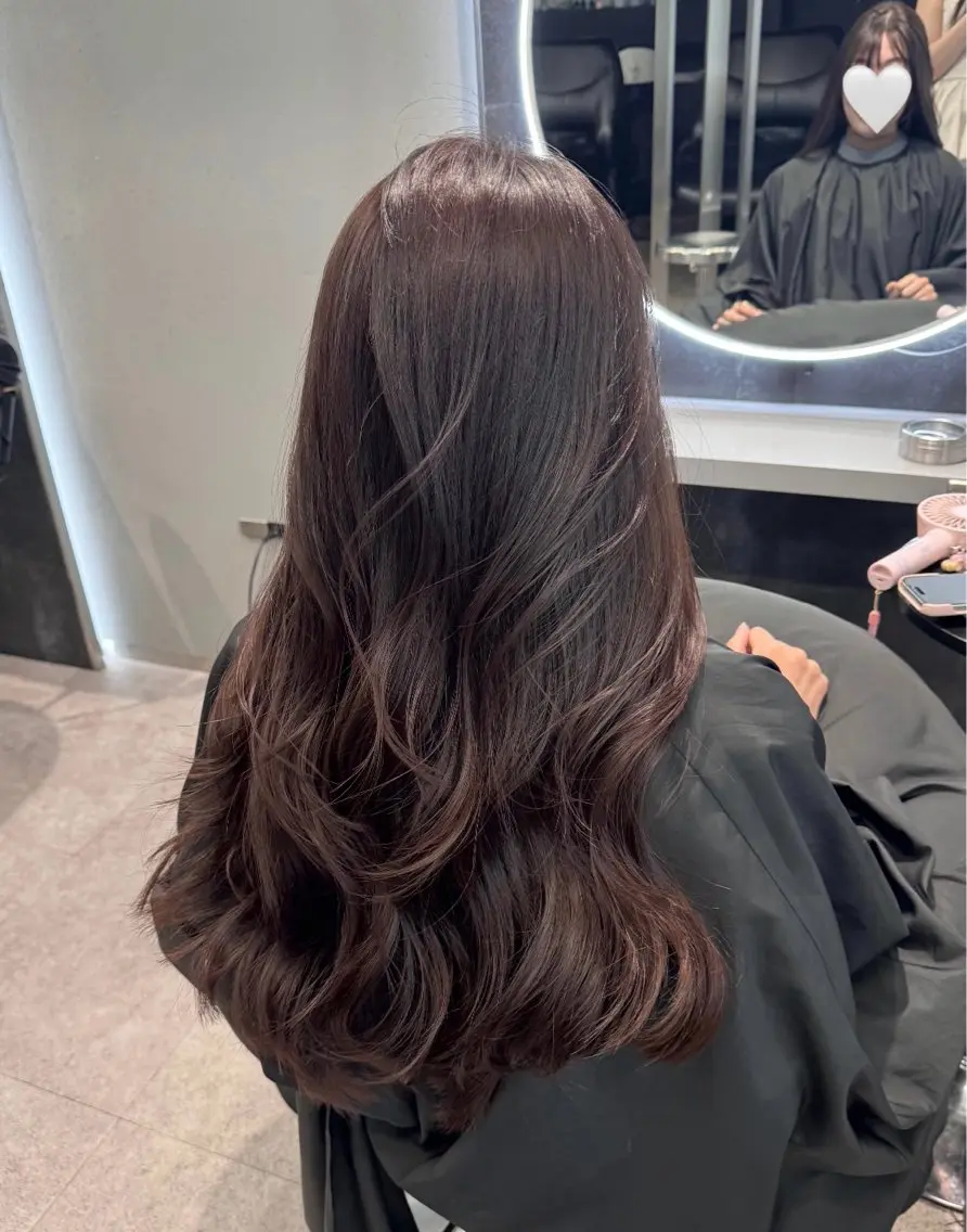 ロング カット ヘアカラー トリートメント 銀座/顔周りレイヤー 🤍kanohoのヘアスタイル