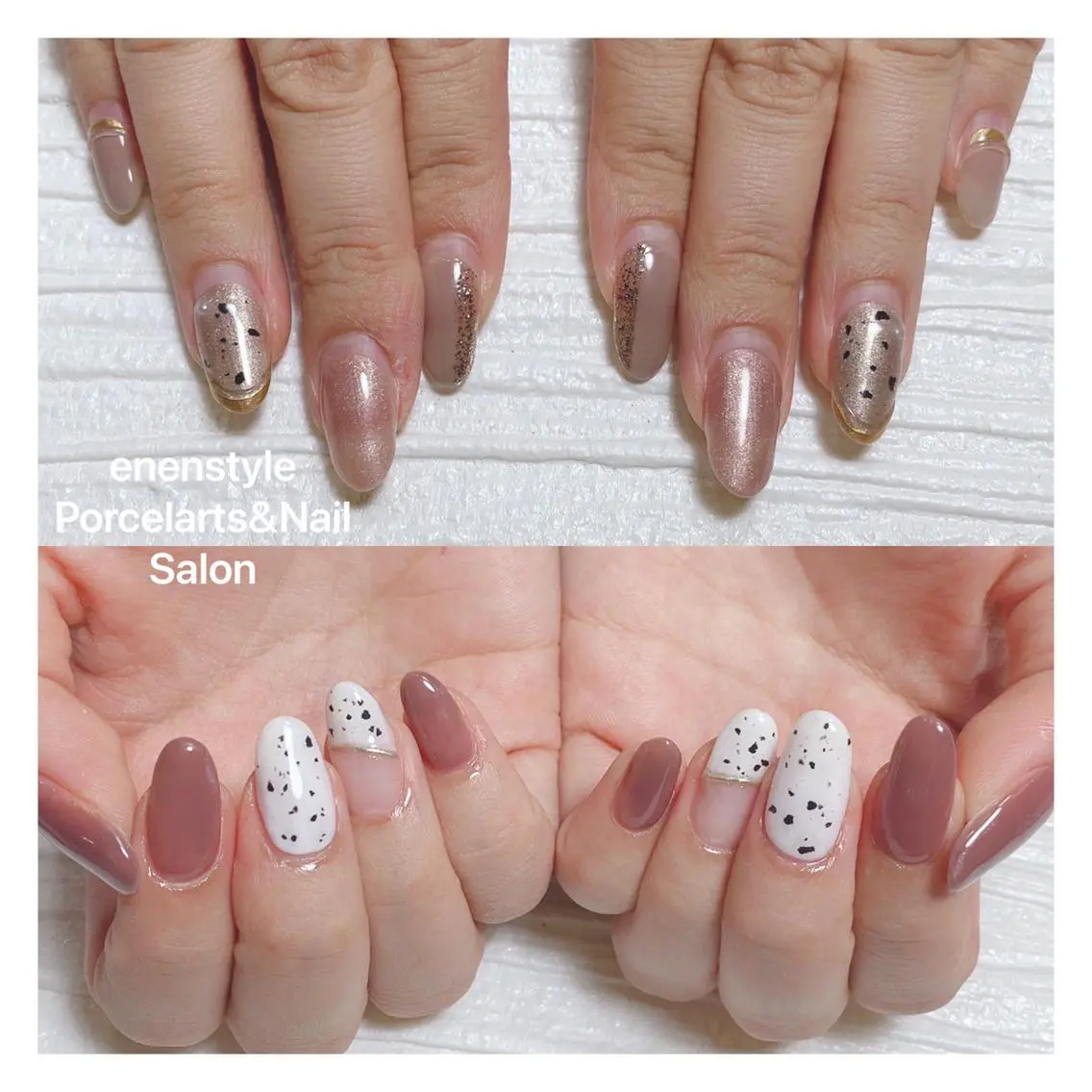 ミディアム ネイル ハンドネイル 🐾enen style 🐾のネイルデザイン