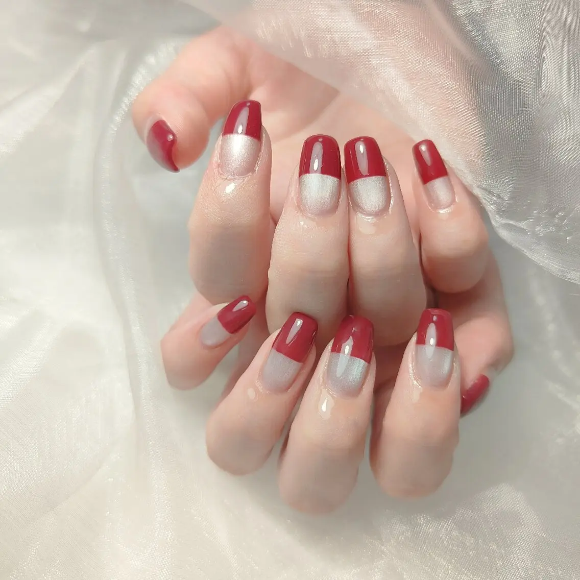 ネイル ボルドー マグネットネイル yuru calon nailのネイルデザイン