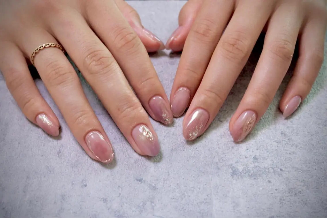 ネイル オーロラネイル カジュアル フラッシュネイル ジェルネイル ラメ(グリッター) ハンドネイル MH Nailのネイルデザイン