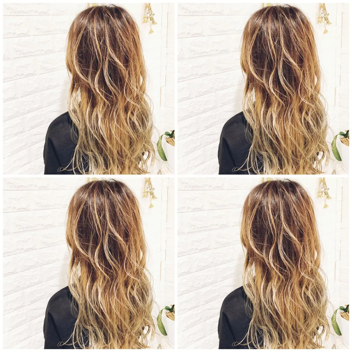 ロング カラー バレイヤージュ グラデーションカラー レイヤーカット ヘアカラー ハイトーン/ブリーチ 山崎　悠次のヘアスタイル