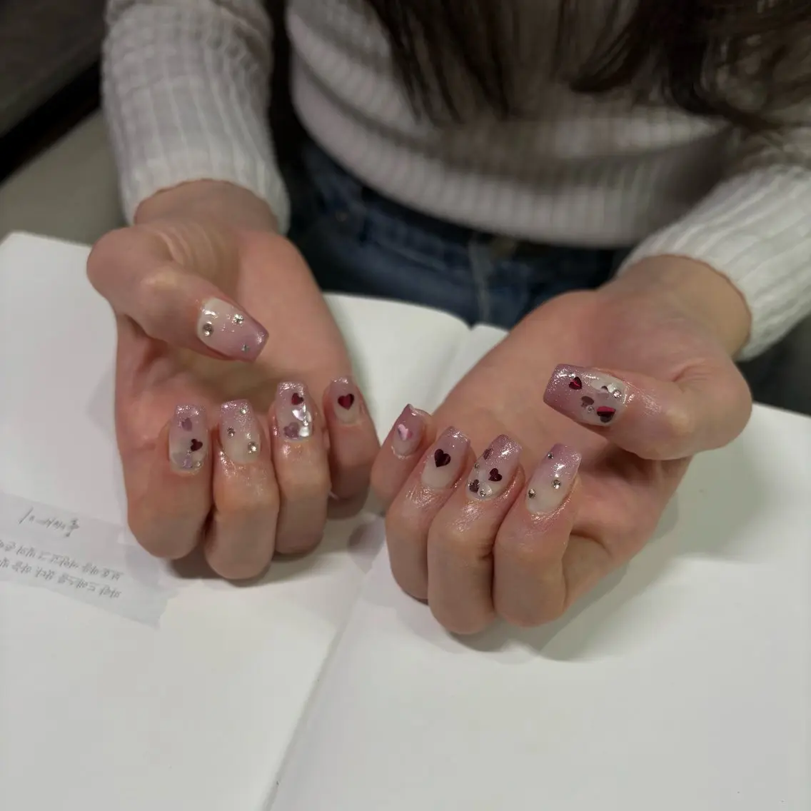ネイル ハート バレンタイン ハンドネイル ネイルズシャトン🪡 ネイリスト齊藤のネイルデザイン