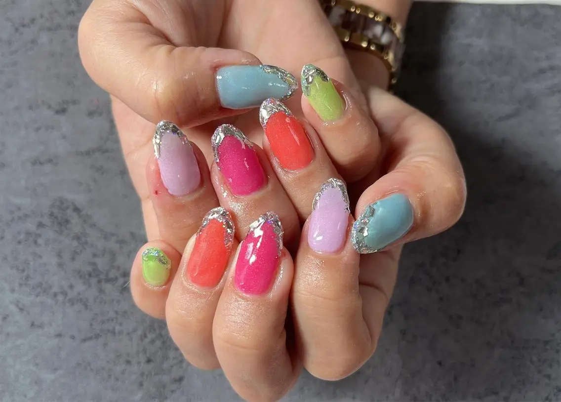 ネイル フレンチネイル ジェルネイル ガラスフレンチ Mimi Nailのネイルデザイン