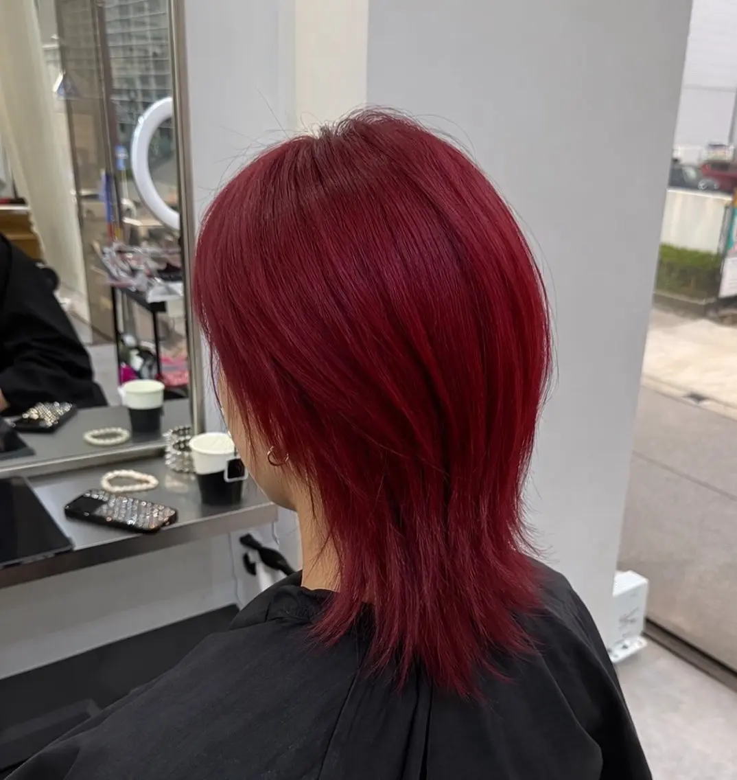 カラー メンズ メンズブリーチ ブリーチ レッドカラー 蔭山幸奈 /ミルクティー🌈のヘアスタイル