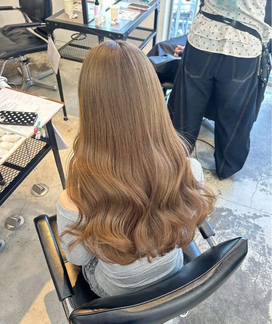 ロング カラー ヘアアレンジ ベージュカラー ミルクティーベージュ ヘアカラー 🎀ブリーチ×艶髪 🎀 ♡さや♡のヘアスタイル