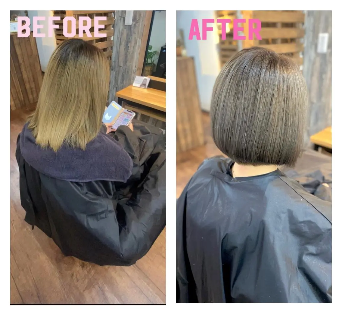 ショート カラー ブリーチ ハイライトカラー ハイライト カット ヘアカラー トリートメント Luzir⭐︎ GEN⭐︎のヘアスタイル