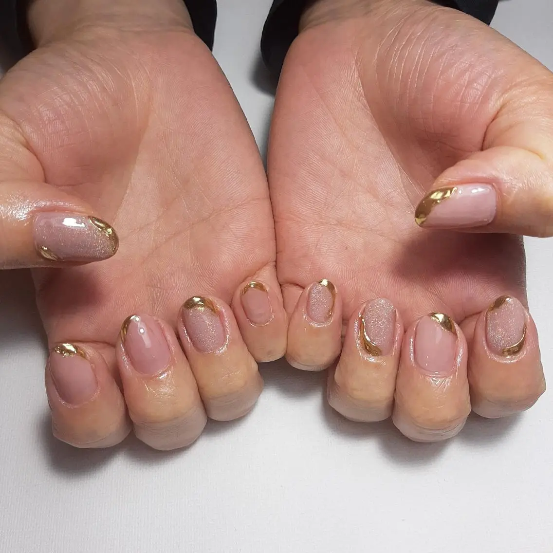 ネイル マグネットネイル ミラーネイル ピンク 春ネイル owlnail /持込みデザイン専門のネイルデザイン