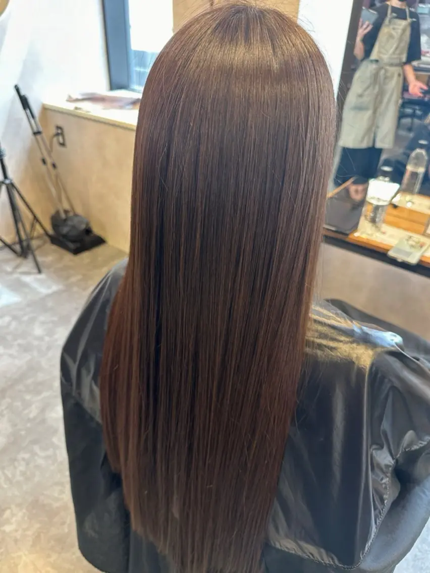 🔶【ご新規様】透明感アップ👆ブリーチ無しダブルカラー ＆ ケラチントリートメント ＆ 似合わせカットの写真