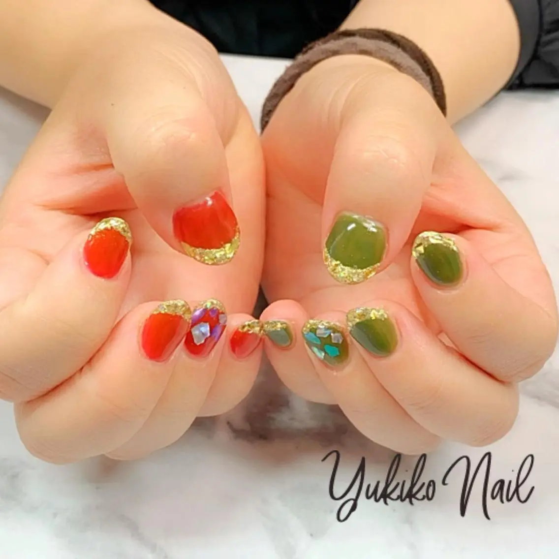 ネイル フレンチネイル ガラスフレンチ ハンドネイル ユキコ ネイルのネイルデザイン
