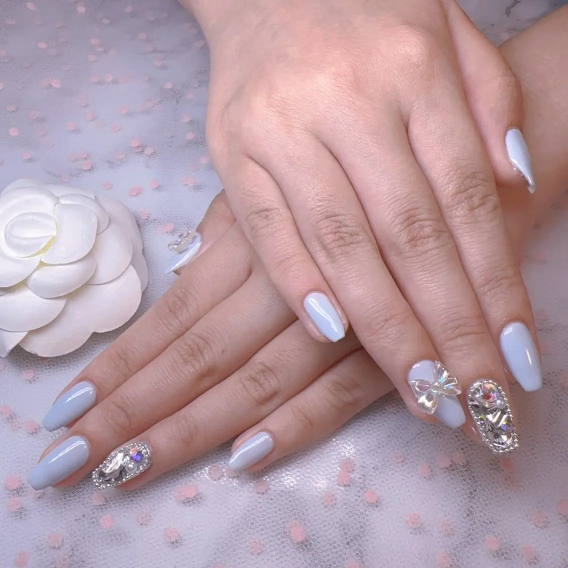 ネイル オーロラネイル フットネイル 韓国ネイル ラメ(グリッター) ラメグラデーション ハンドネイル Belle nail salon 新小岩のネイルデザイン
