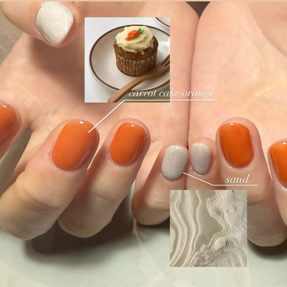 ネイル ジェルネイル オレンジ ハンドネイル Etel atelier。のネイルデザイン