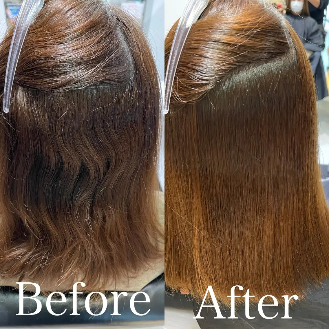 セミロング 髪質改善 カット 縮毛矯正 biscohair 髪にドラマを。のヘアスタイル