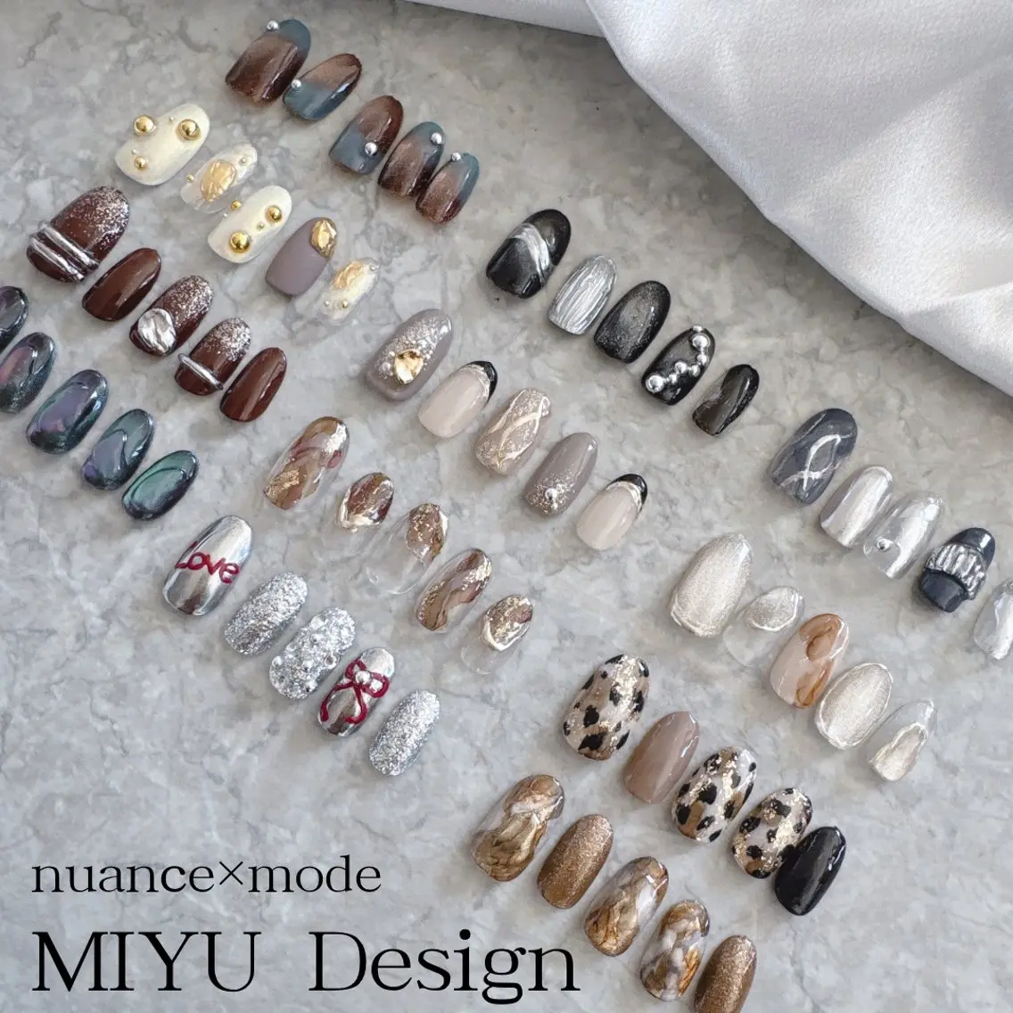 【エレガンス】ニュアンス×モード系定額アート(他店・自店オフ/ケア込み)※長さ出し別途料金の写真