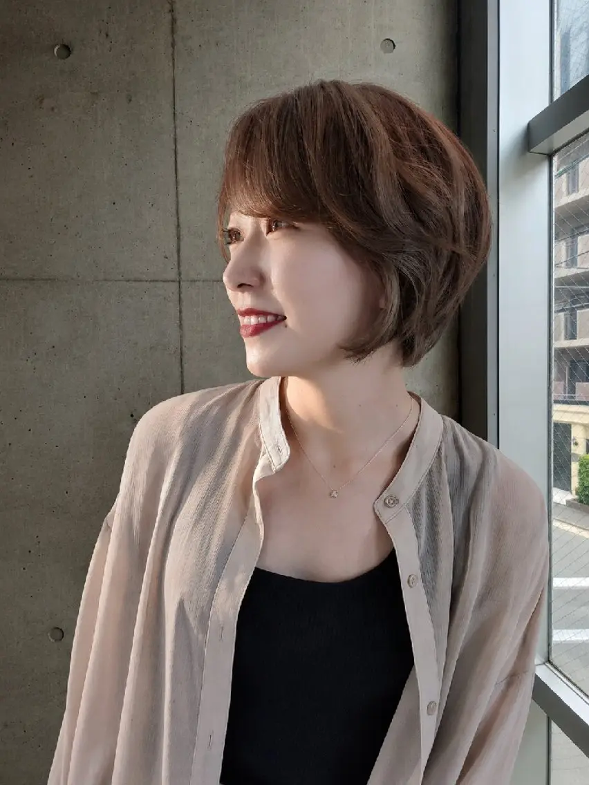 ショート パーマ 小顔カット 縮毛矯正✨艶髪 シノハラ✨髪質改善のヘアスタイル