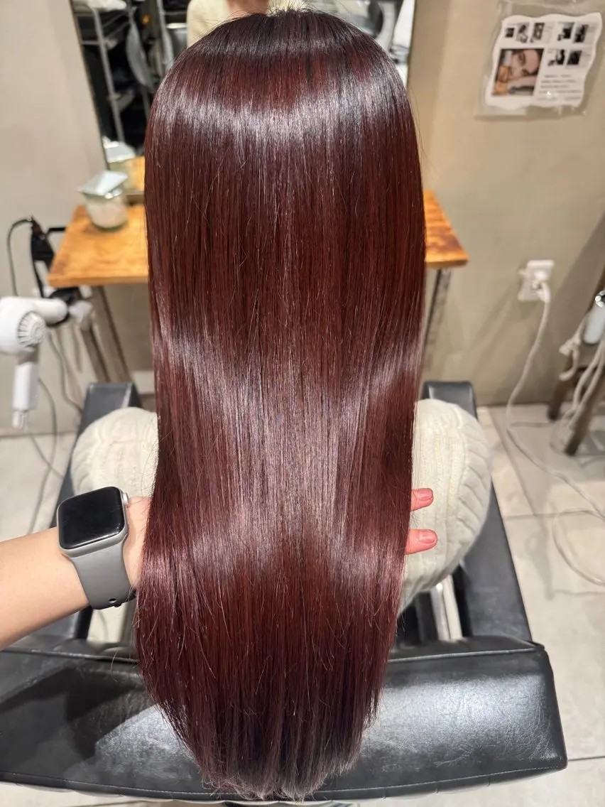 ロング カラー ブリーチ ブリーチなしカラー み うのヘアスタイル