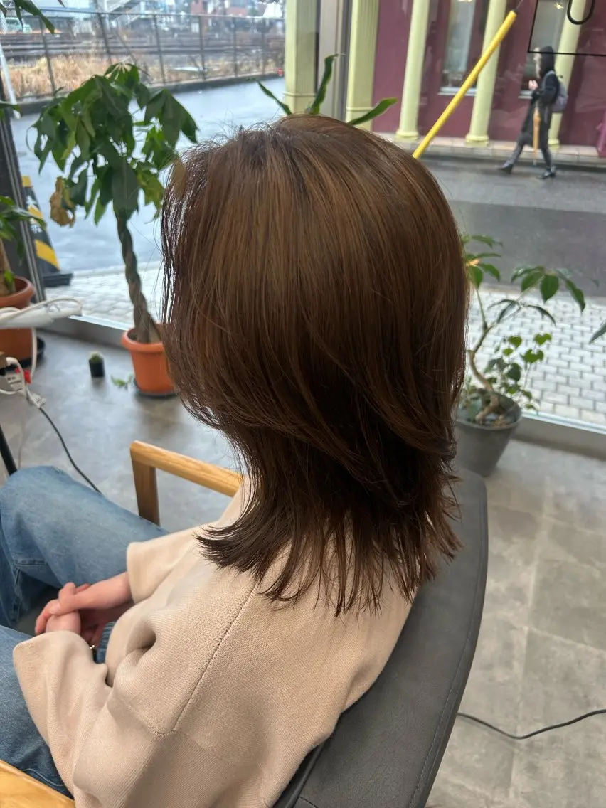 🎀ブリーチなしで明るめブラウン🎀カット+カラー+1stepトリートメントの写真