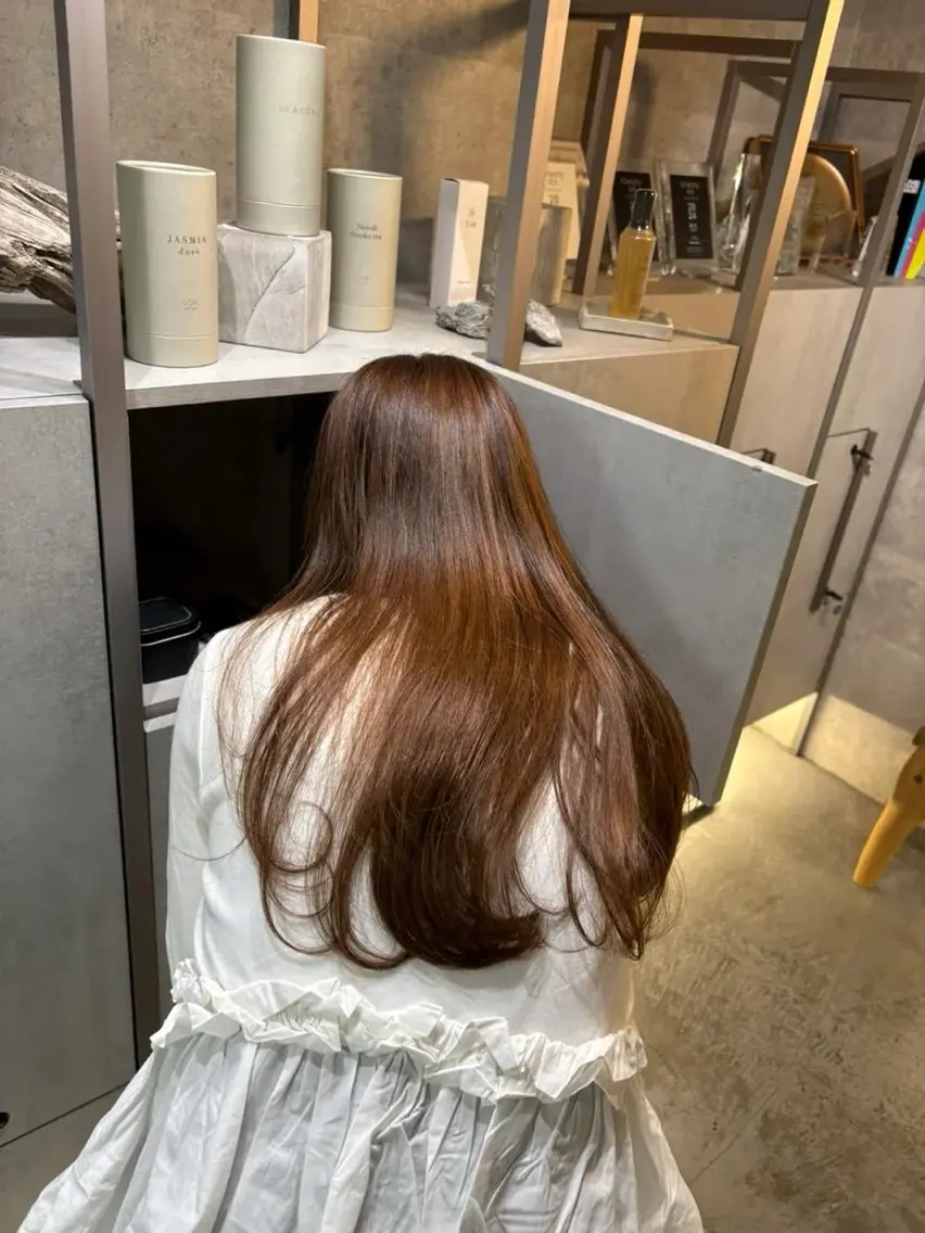 ロング カット ヘアカラー 縮毛矯正 髪質改善ストレート/ 透明感カラー🥣🤍のヘアスタイル
