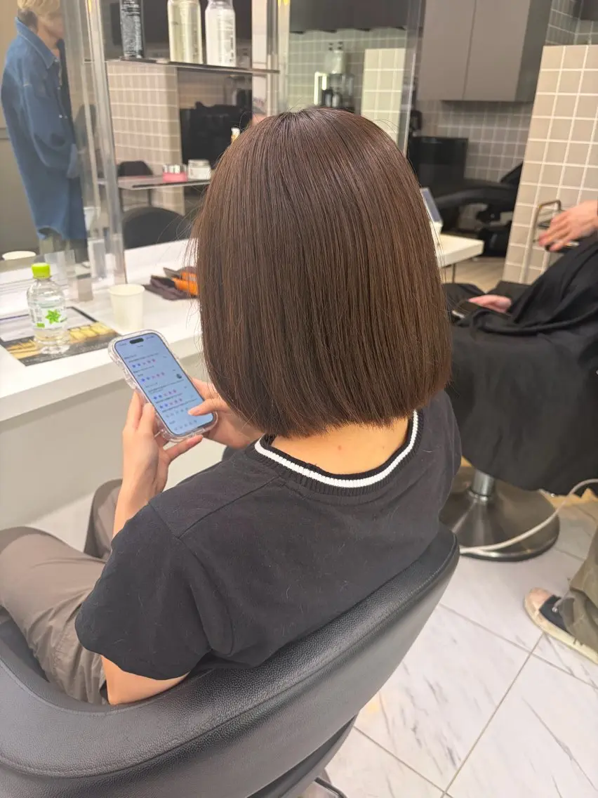 ミディアム カラー カット ヘアカラー 💠透明感グレージュ /韓国風レイヤー💠のヘアスタイル