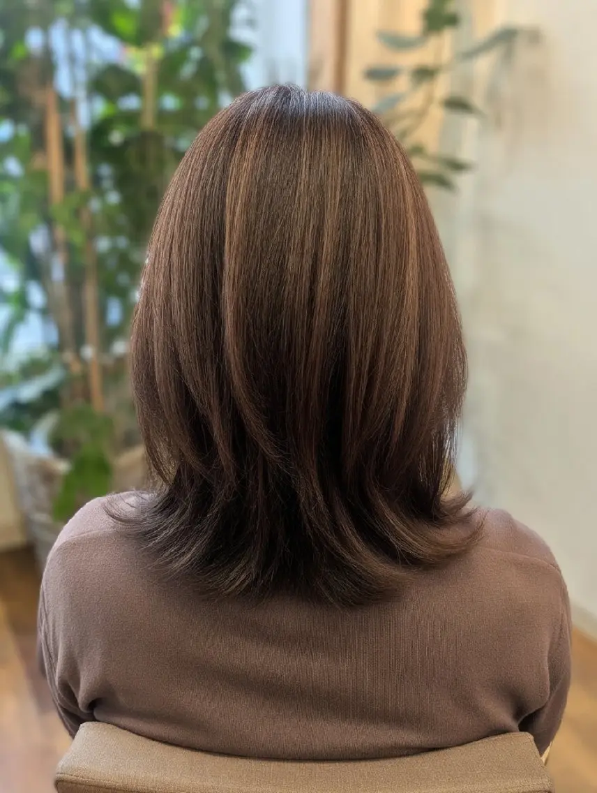 ミディアム レイヤーカット ウルフカット ウルフレイヤー カット ヘッドスパ 根岸 進のヘアスタイル