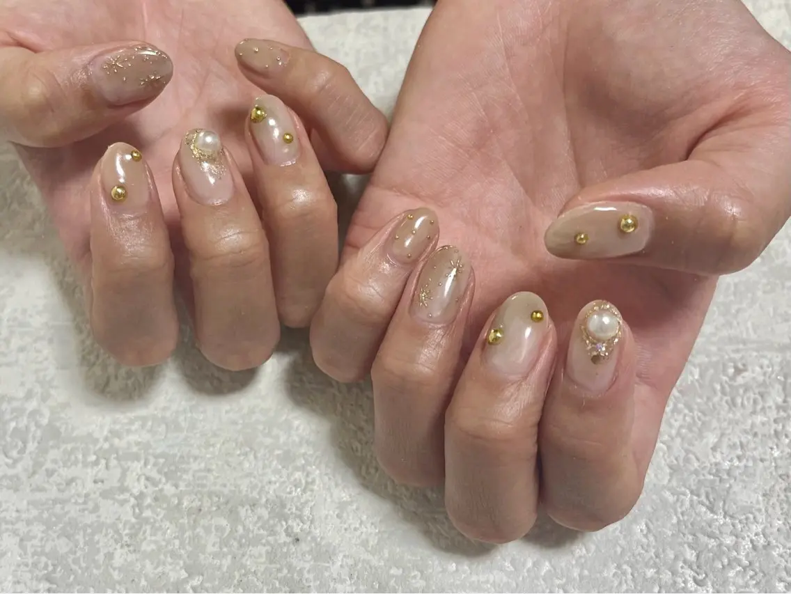 ネイル フットネイル ジェルネイル キラキラネイル ニュアンスネイル パラジェル kikinail 溝の口のネイルデザイン