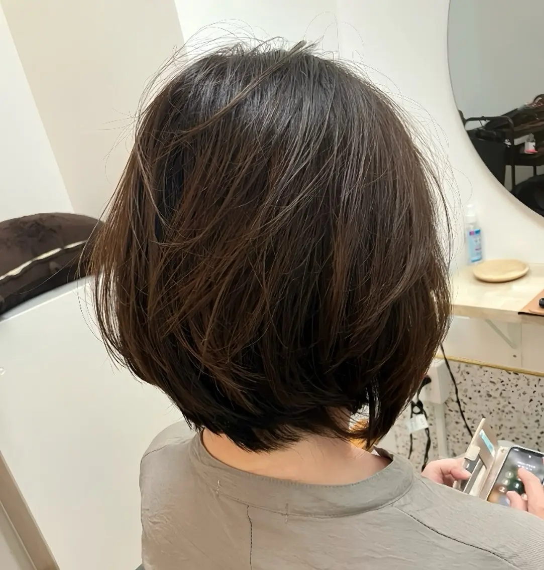 ミディアム ボブ ウルフ・ハイレイヤー 🌟ナカノ・ユウヤのヘアスタイル