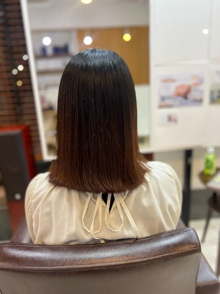 ミディアム 縮毛矯正 中尾 彪聖のヘアスタイル