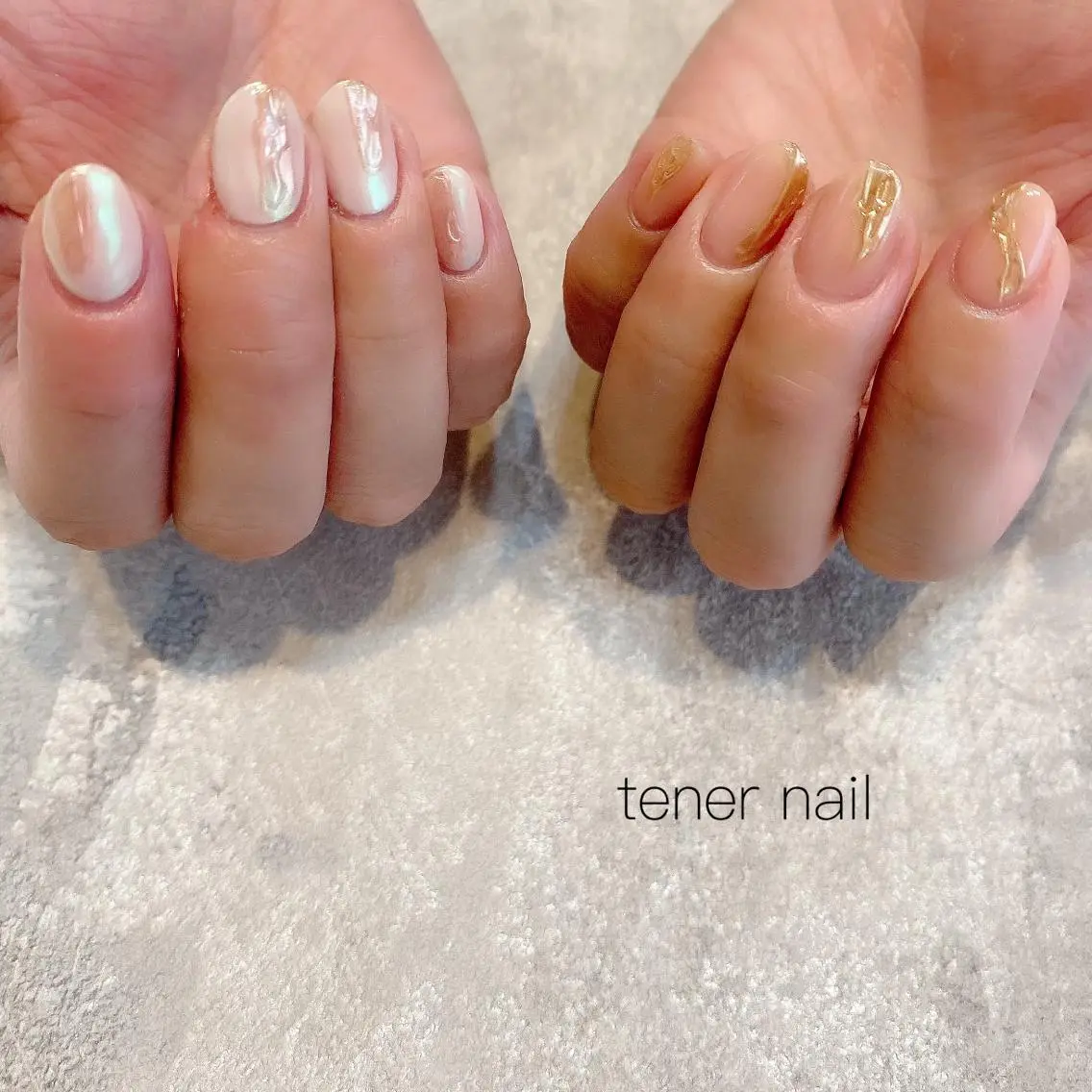 ネイル ミラーネイル ニュアンスネイル テネルネイル tener nailのネイルデザイン