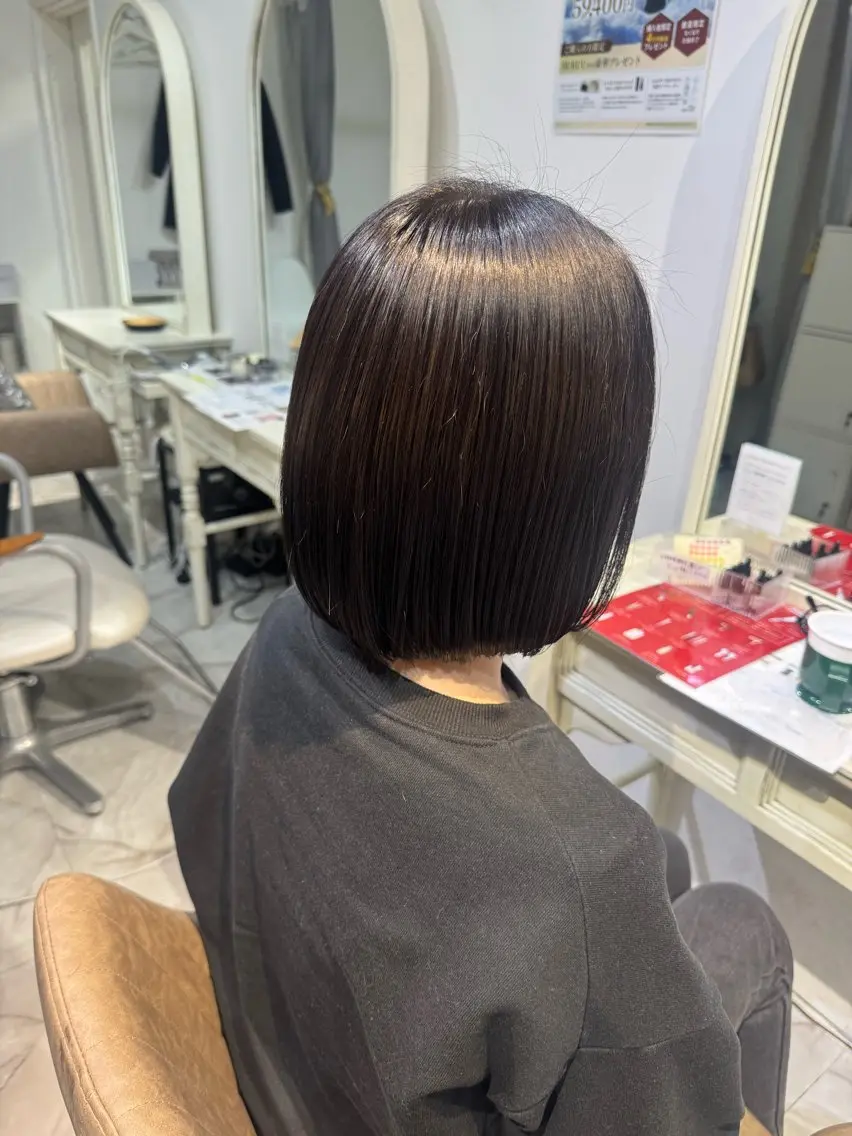 ショート パーマ 酸性ストレート ストレートパーマ 20日◎髪質改善 misatoのヘアスタイル