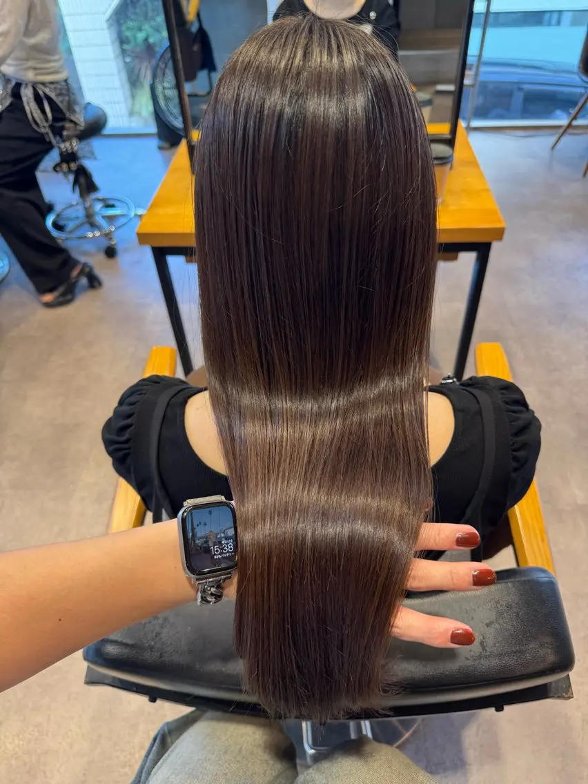 ミディアム カラー カット ヘアカラー 佐藤史哉* 韓国レイヤー赤み除去のヘアスタイル