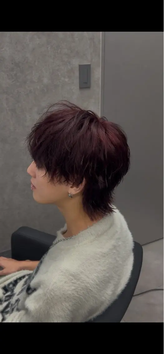 ミディアム カラー メンズ メンズウルフカット デザインカラー ダブルカラー ウルフカット メンズウルフ特化🐺 🔥長山耕大🔥のヘアスタイル