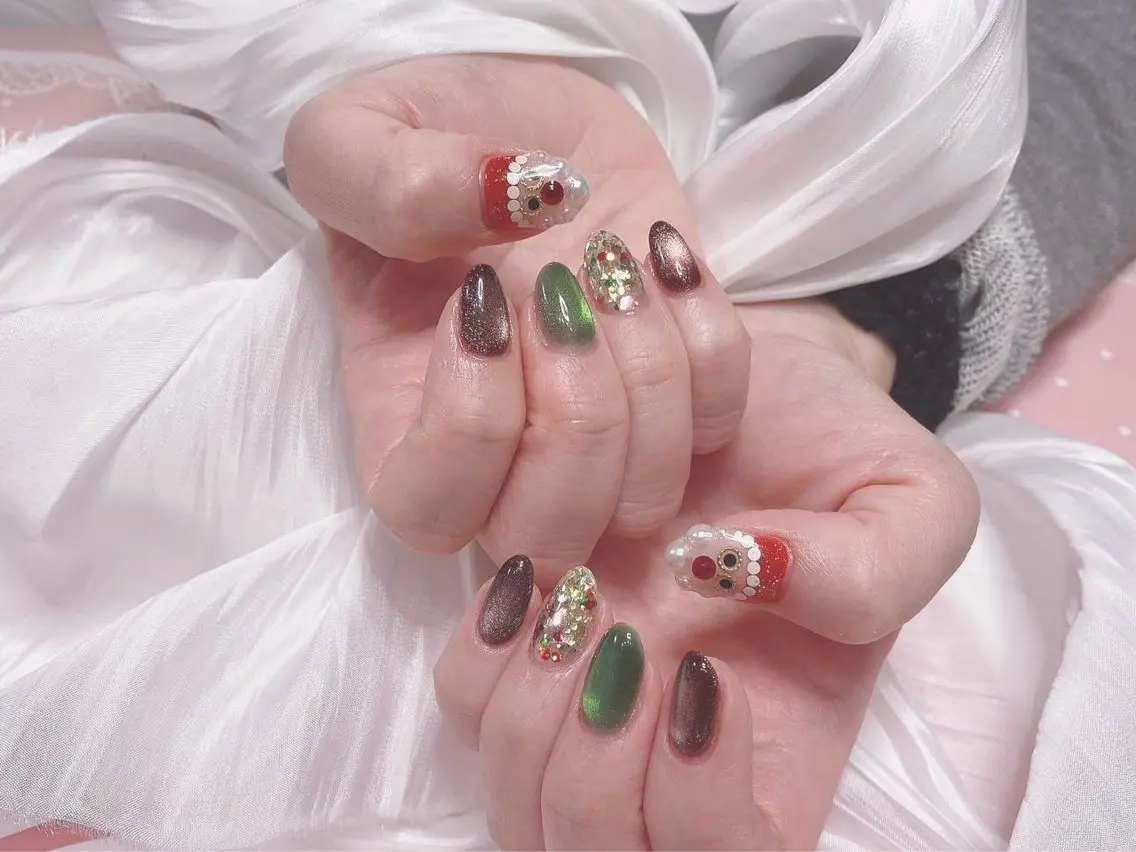 ネイル 冬ネイル クリスマス ジョリ kasumi🌹💅のネイルデザイン