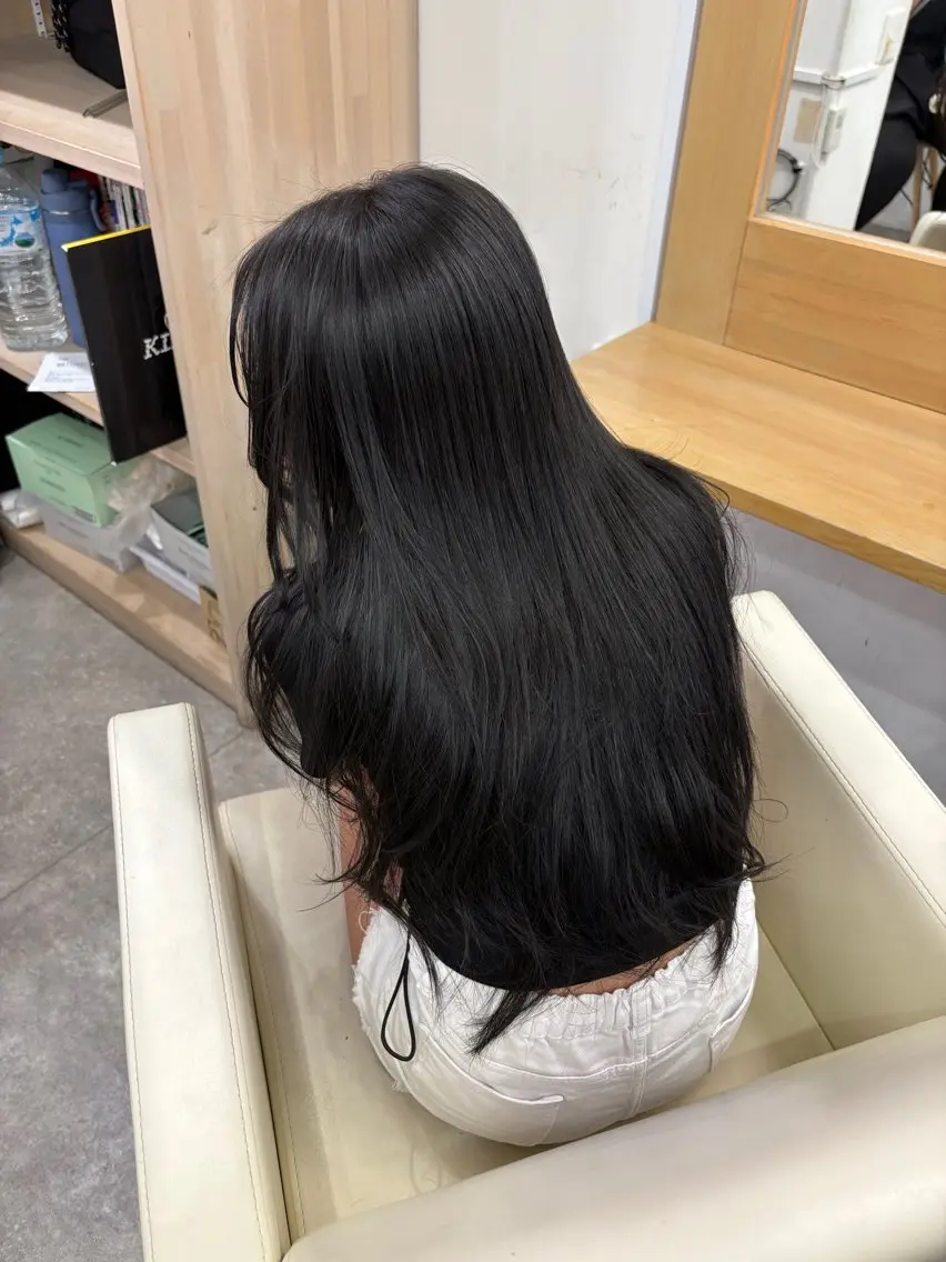 ロング カラー 黒髪 京都駅/透明感カラー 🖤sakiのヘアスタイル