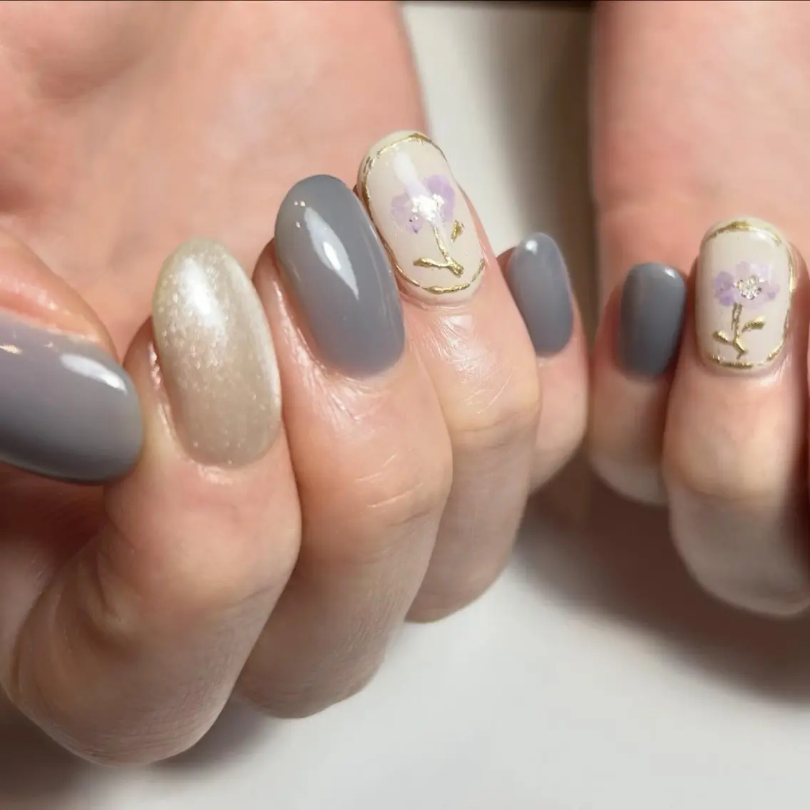 ネイル ブルー ハンドネイル le_rire _nailのネイルデザイン