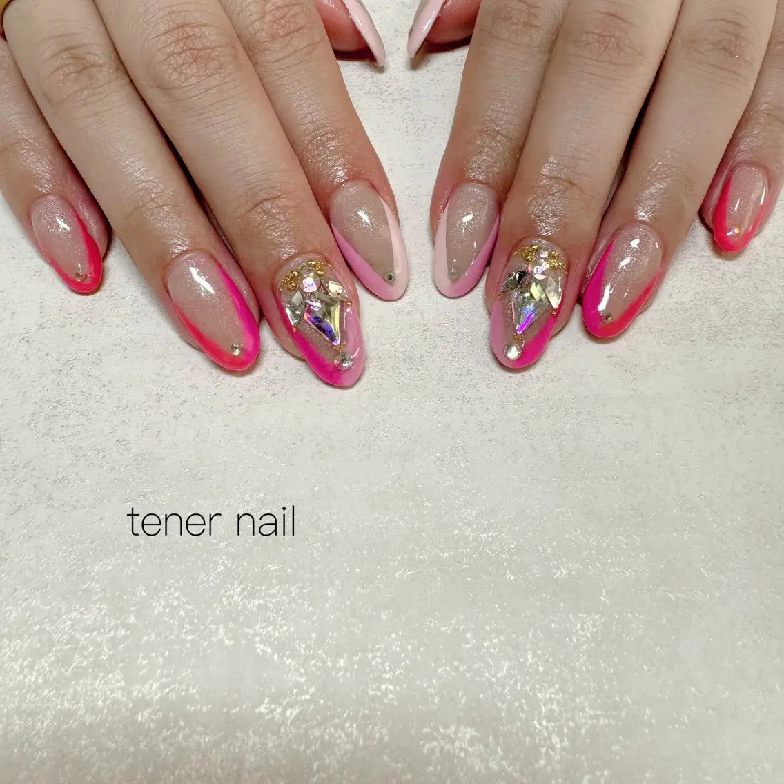 ネイル フレンチネイル ピンク ハンドネイル テネルネイル tener nailのネイルデザイン