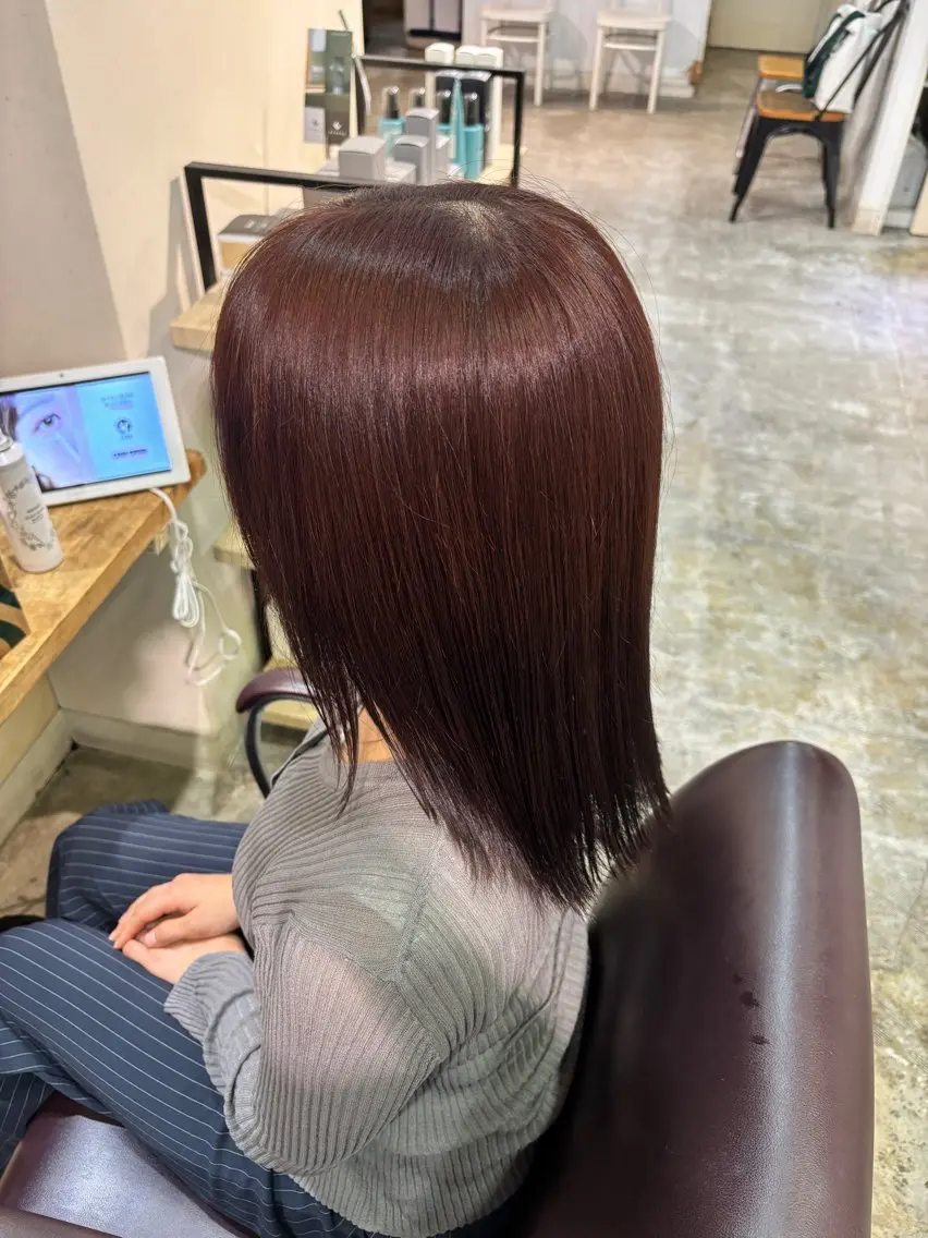 セミロング ヘアカラー 田中 准羽のヘアスタイル