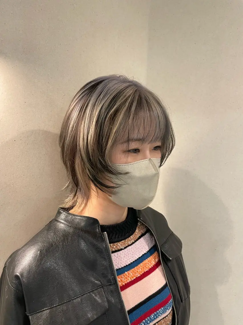 ミディアム カラー ウルフカット EARTH菊名店👾 ひらのすぐるのヘアスタイル