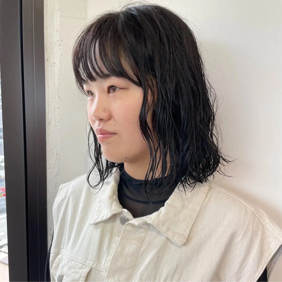 ミディアム パーマ ミディアムパーマ ボブ 似合わせヘア🤍 面田法子のヘアスタイル