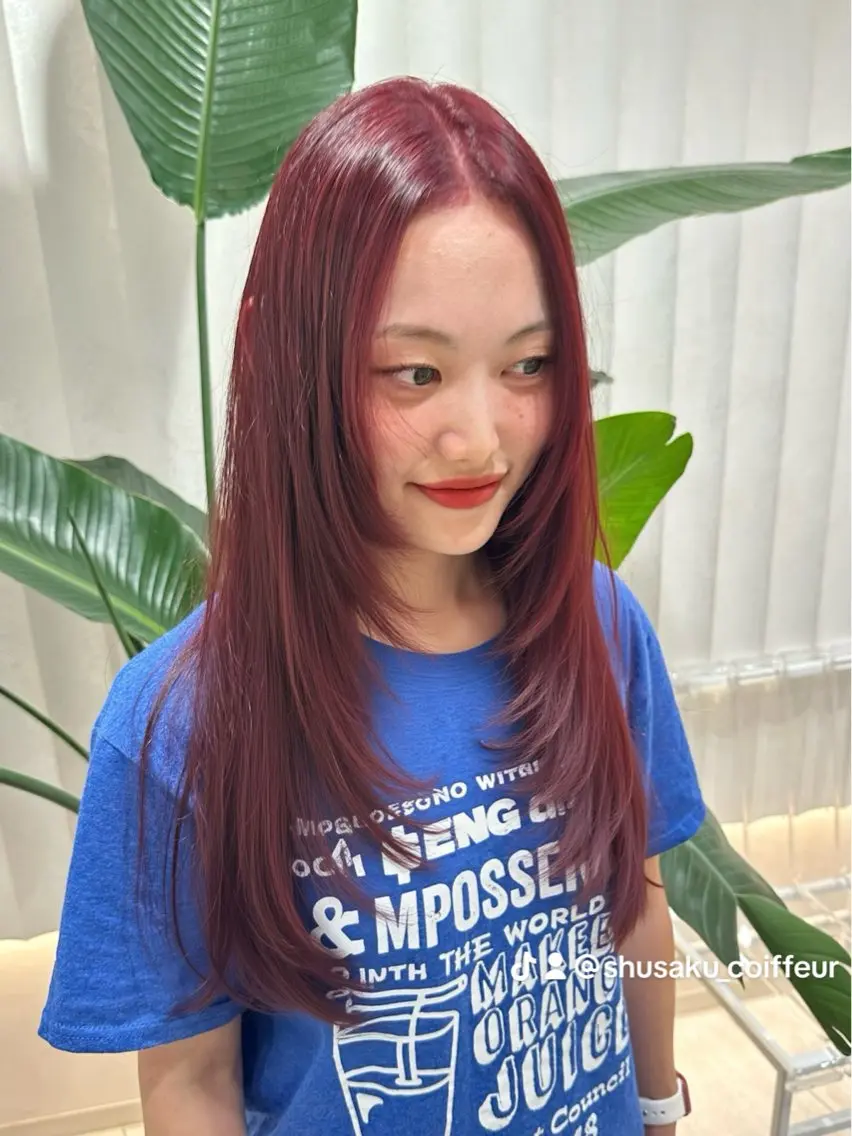 👑1番人気👑ブリーチなしダブルカラー＋カット＋HITA髪質改善トリートメント✨　暖色カラー　透明感カラーの写真