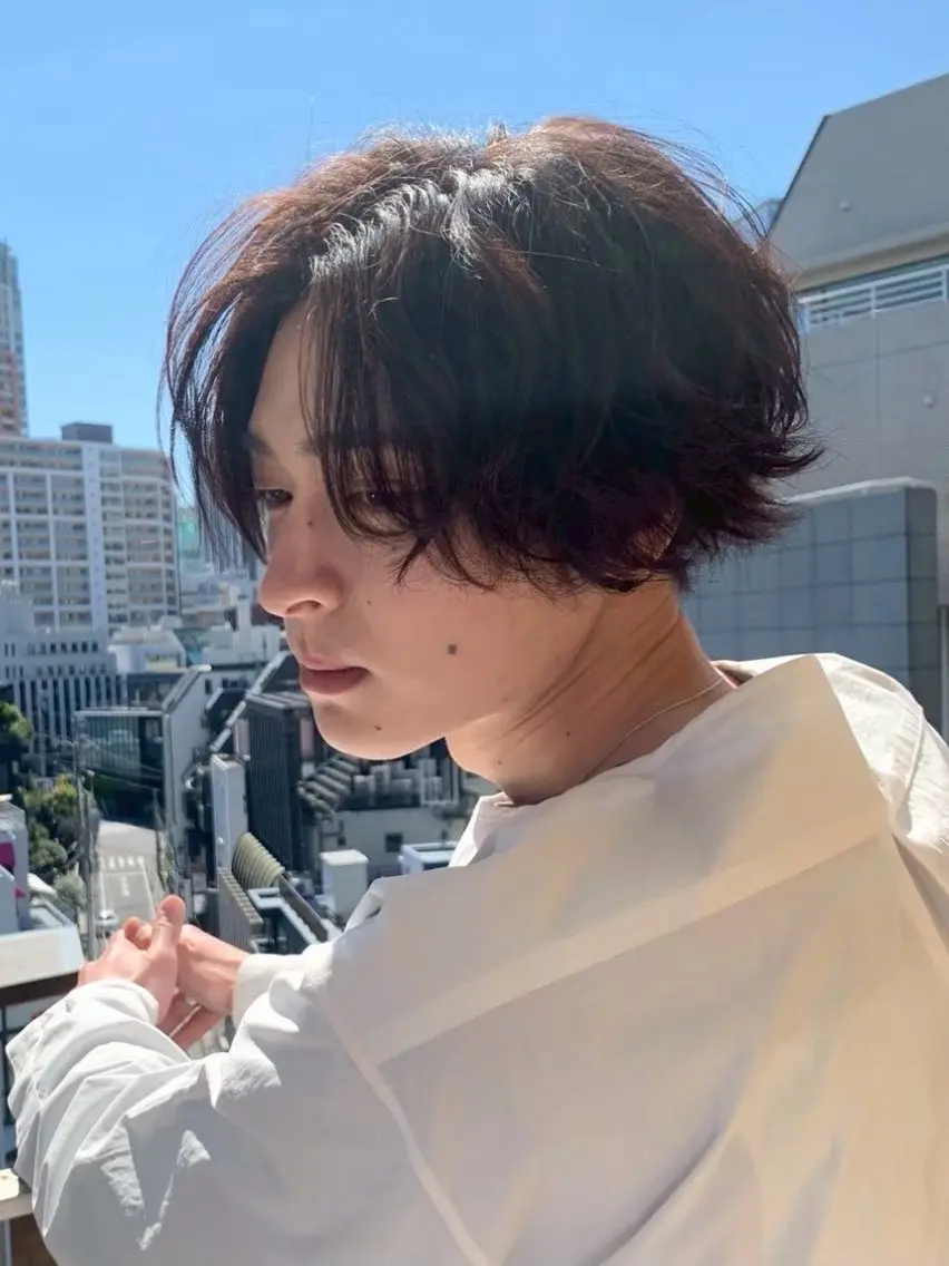 ショート パーマ メンズ メンズパーマ カット パーマ ヤリタ カケルのヘアスタイル