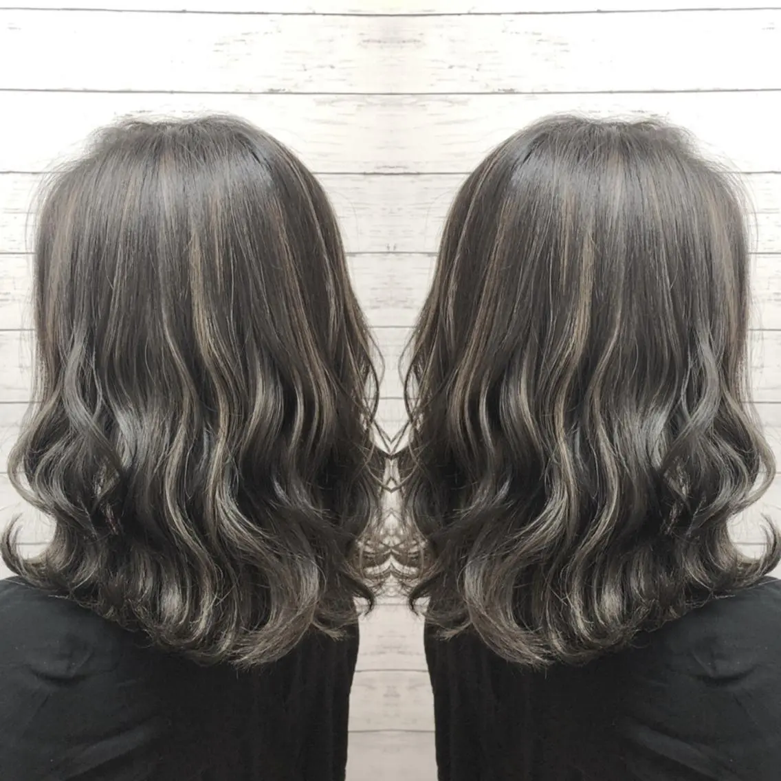 セミロング カラー ブリーチ ケアブリーチ メッシュ 韓国ヘア🤍髪質改善 🇰🇷AKANEのヘアスタイル