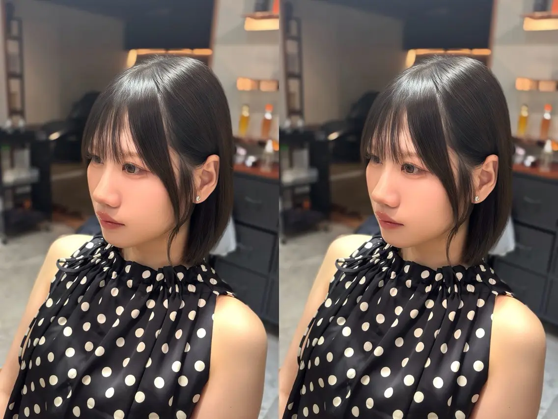 ミディアム カット ヘアカラー トリートメント RYU/レイヤー /透明感艶カラーのヘアスタイル