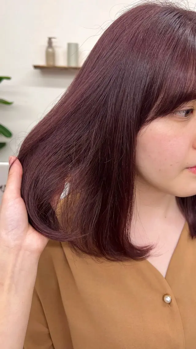 ミディアム カラー ヘアカラー ミディアムレイヤー/ 艶カラー🎀　emiのヘアスタイル