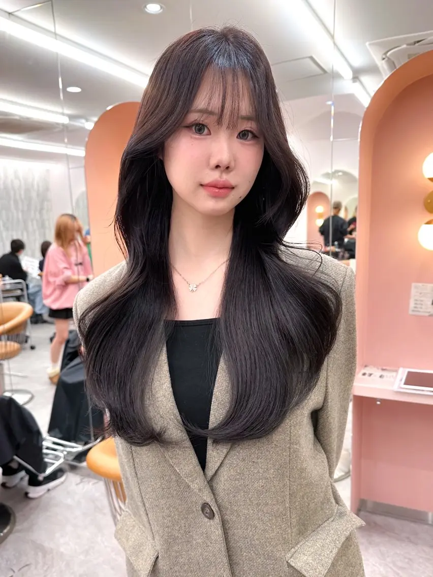 🇰🇷🩵くびれ風巻き仕上げ付き💇🏻♀️🌟韓国くびれヘアカット🇰🇷+透明感エヌドットカラー+3stepTRの写真