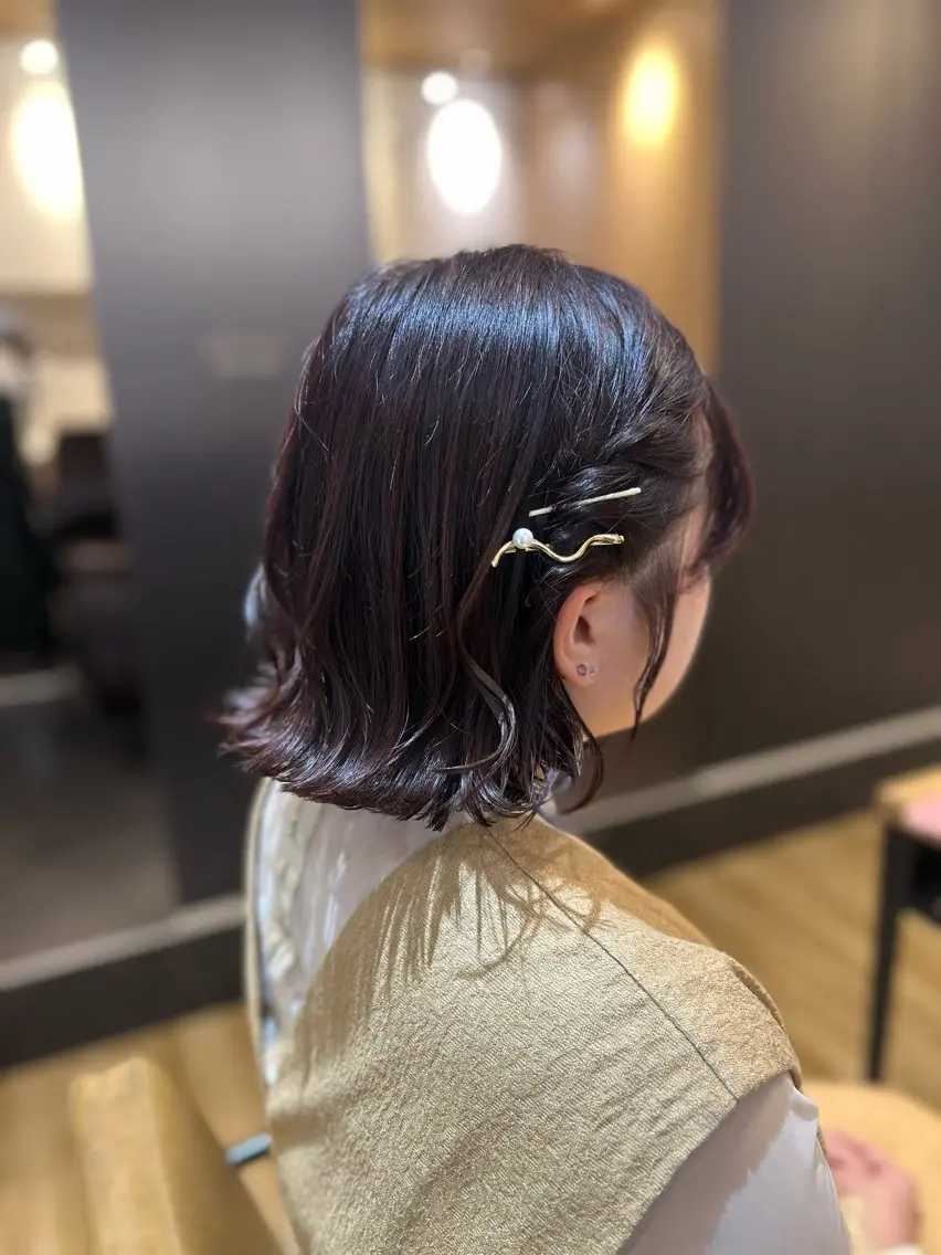 ミディアム ヘアセット 🍒艶髪✨ 秋冬🍒モテヘアー✨のヘアスタイル