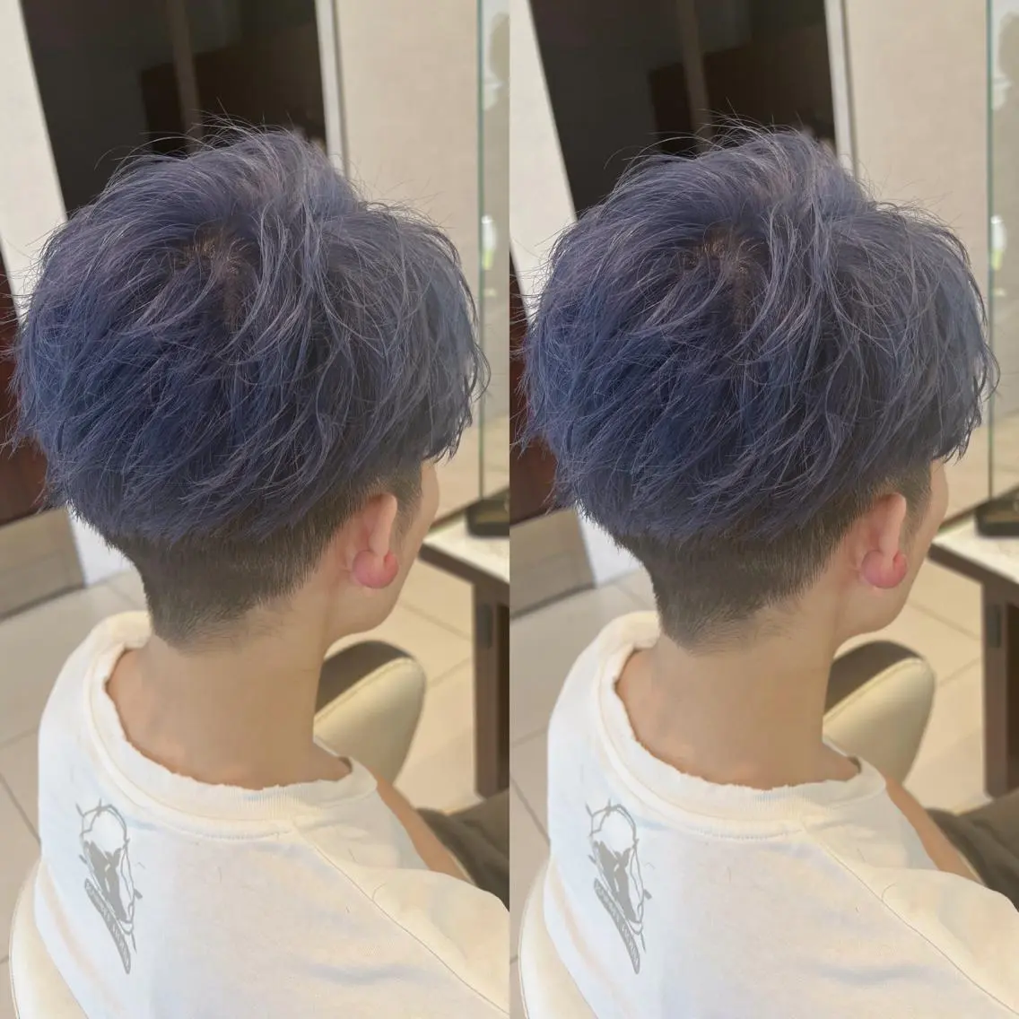 カラー ブルーカラー ラベンダーカラー シルバー earth甲府昭和店 東 允のヘアスタイル