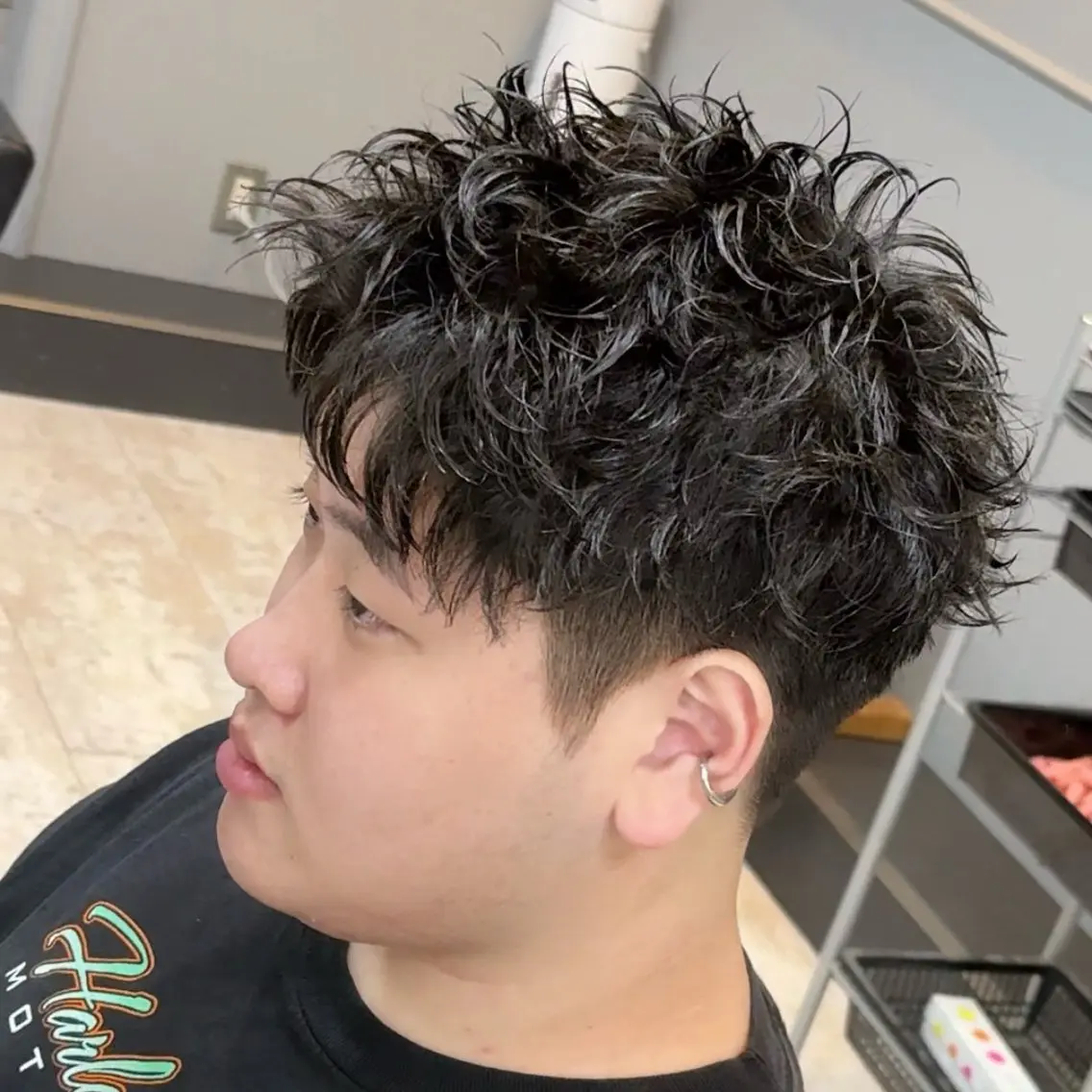 ショート パーマ メンズ ショートヘア ヘアセット メンズ特化/新潟万代 中村ヤマトのヘアスタイル