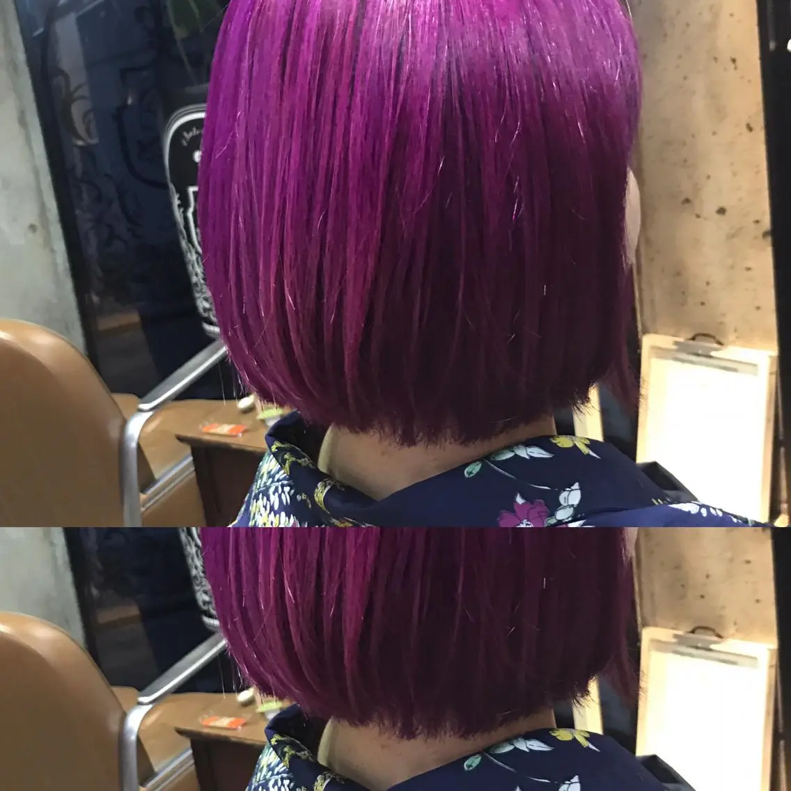 ショート カラー パーマ ヘアアレンジ メンズ キッズ ネイル マツエク・マツパ パープルカラー フラッシュネイル パープル サロンドミルク 渋谷高比良のヘアスタイル