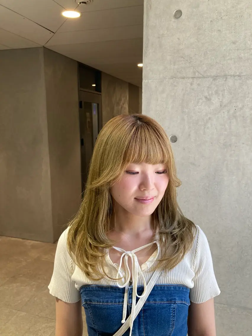 ロング カット ヘアカラー たかなみ りなのヘアスタイル