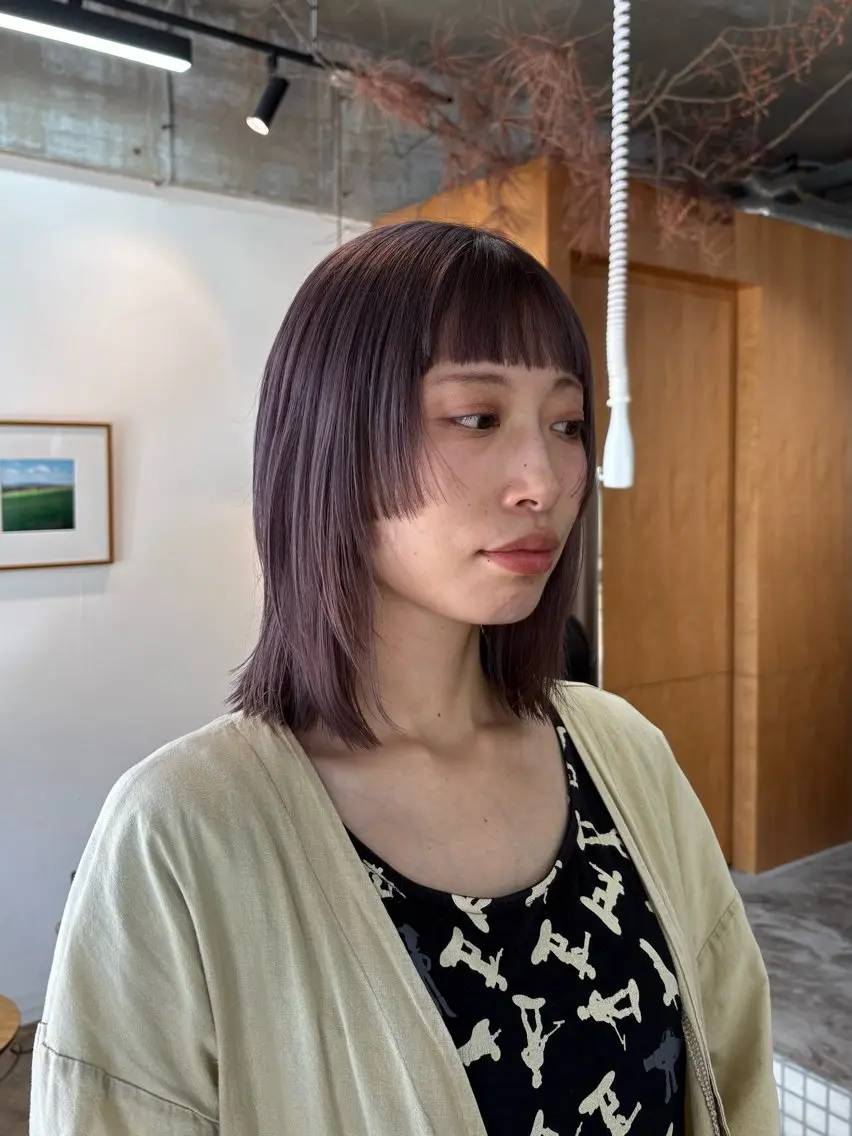 ミディアム カット ヘアカラー 樽川 紗月のヘアスタイル