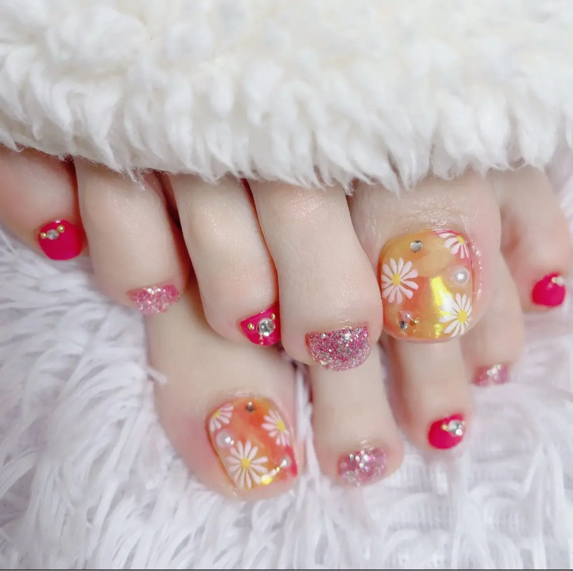フットバス&ケア付き★フットアート❁⃘*.゚の写真